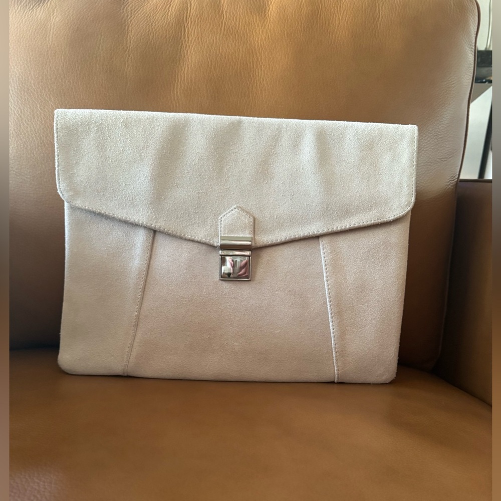 Chic Cream Suede Clutch